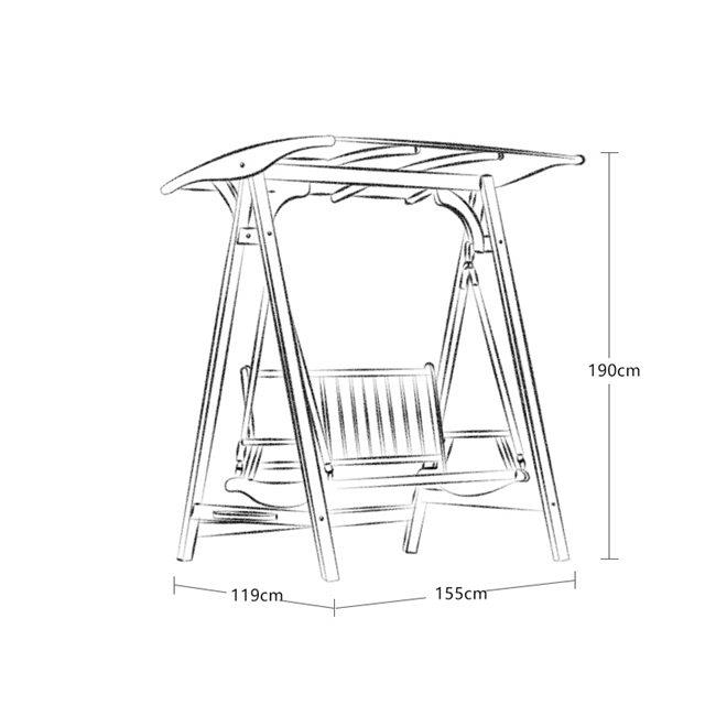 木制可躺摇椅金车花梨木双人秋千绿森源户外系列