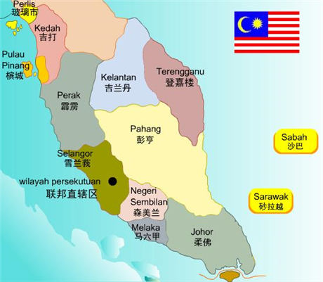 马来西亚的地图位置图片