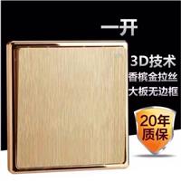 电镀金框大板拉丝墙壁开关