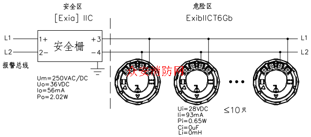 北大青鳥防爆點型光電感煙火災探測器jbf4101ex價格安裝接線圖