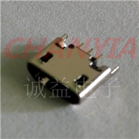 立式直插不锈钢micro USB母座BF直边平口无导位双排135-24脚位