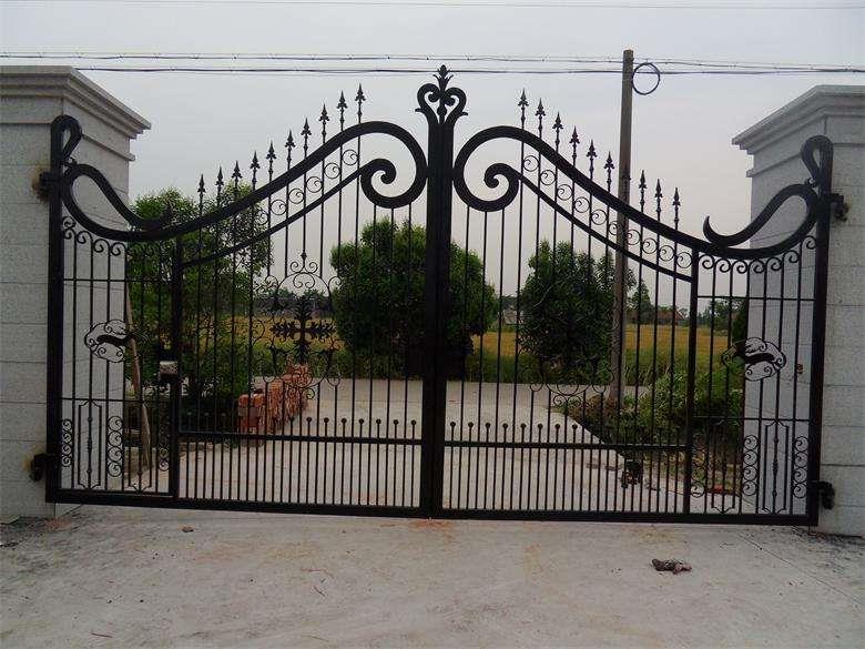 天津亨瑞源铁艺大门设计加工高档别墅遥控铁艺大门