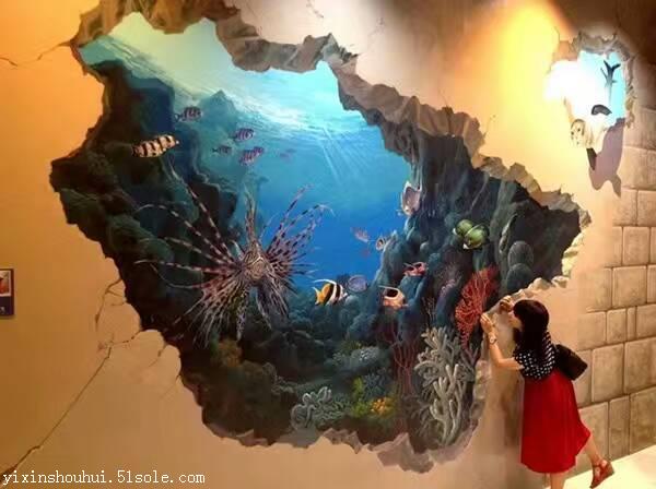 上海墙绘公司 室内墙绘 3d立体画涂鸦团队 手绘彩绘 墙面彩绘